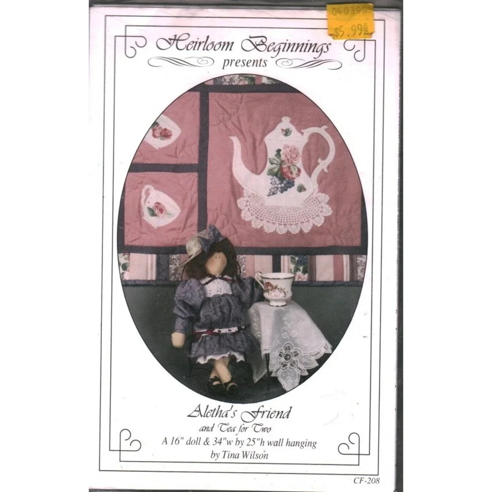 Heirloom Beginnings Alethas Friend Tea for Two Doll Wall Hanging Pattern CF-208